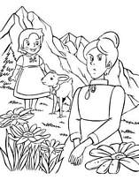 coloriage heidi a la montagne